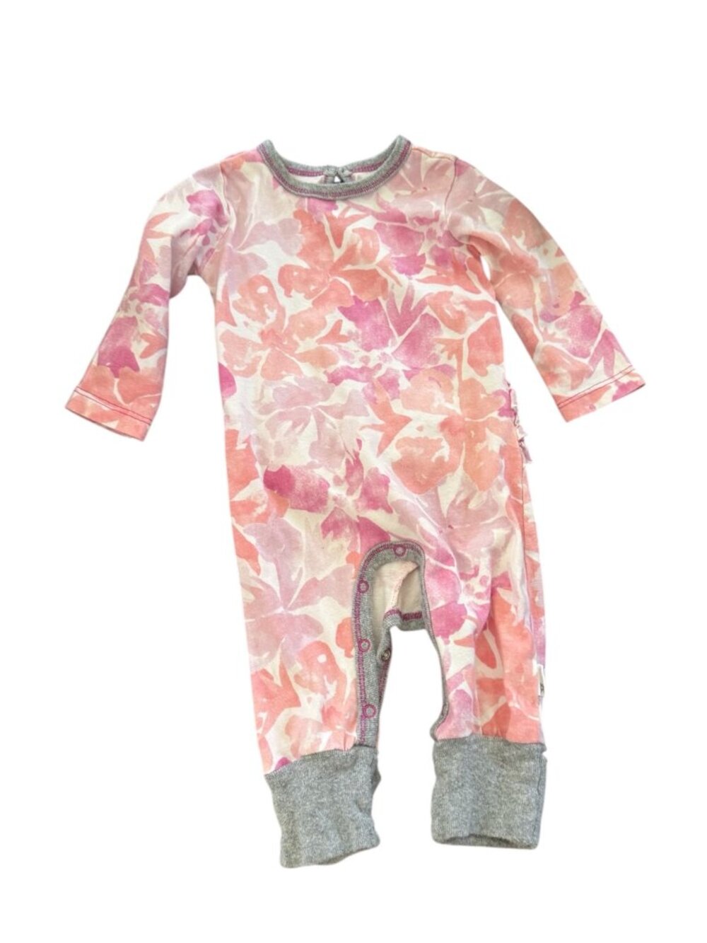 Burt’s Bees Baby Pink Watercolor Floral Organic Cotton Footless Sleeper 0-3M